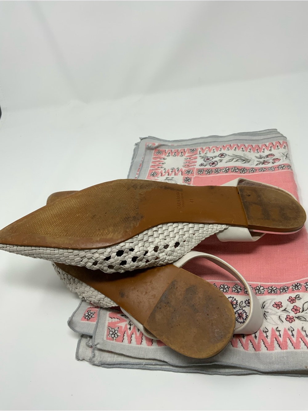 Zara Woven Pointed Toe Slingback Flats - Picture 4 of 4